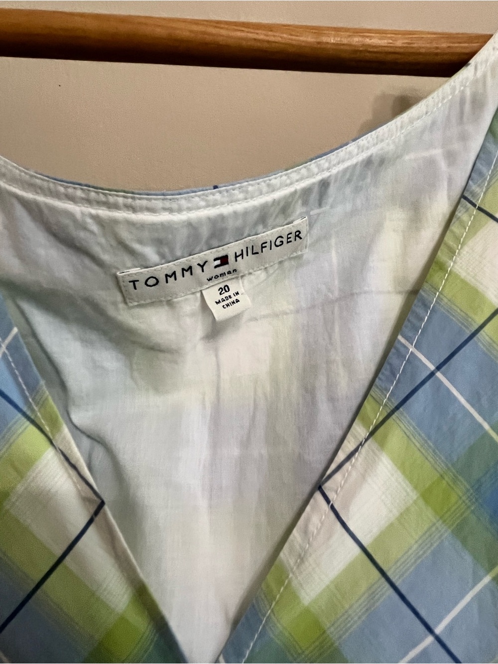 Tommy Hilfiger Cotton Plaid Maxi Dress Coastal Grandmacore Quiet Luxury Size 20 - Picture 15 of 16